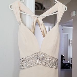 Wedding backless dress with train